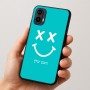 כיסוי בעיצוב אישי עם השם שלך לדגם - Motorola Moto E15 4G בעיצוב סמיילי