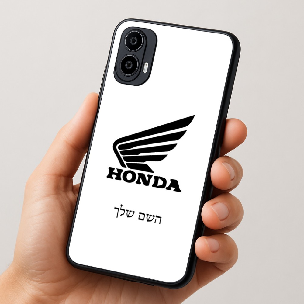 כיסוי בעיצוב אישי עם השם שלך לדגם - Motorola Moto E15 4G בעיצוב הונדה