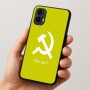 כיסוי בעיצוב אישי עם השם שלך לדגם - Motorola Moto E15 4G בעיצוב פטיש ומגל