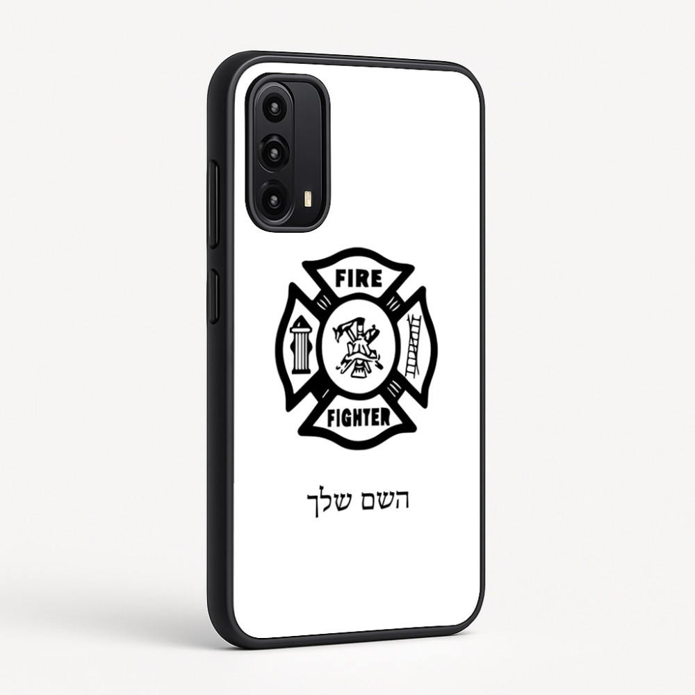 כיסוי בעיצוב אישי עם השם שלך לדגם - Motorola Moto G05 4G בעיצוב כבאי - תגית