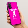 כיסוי בעיצוב אישי עם השם שלך לדגם - Motorola Moto G05 4G בעיצוב הרמת משקולות