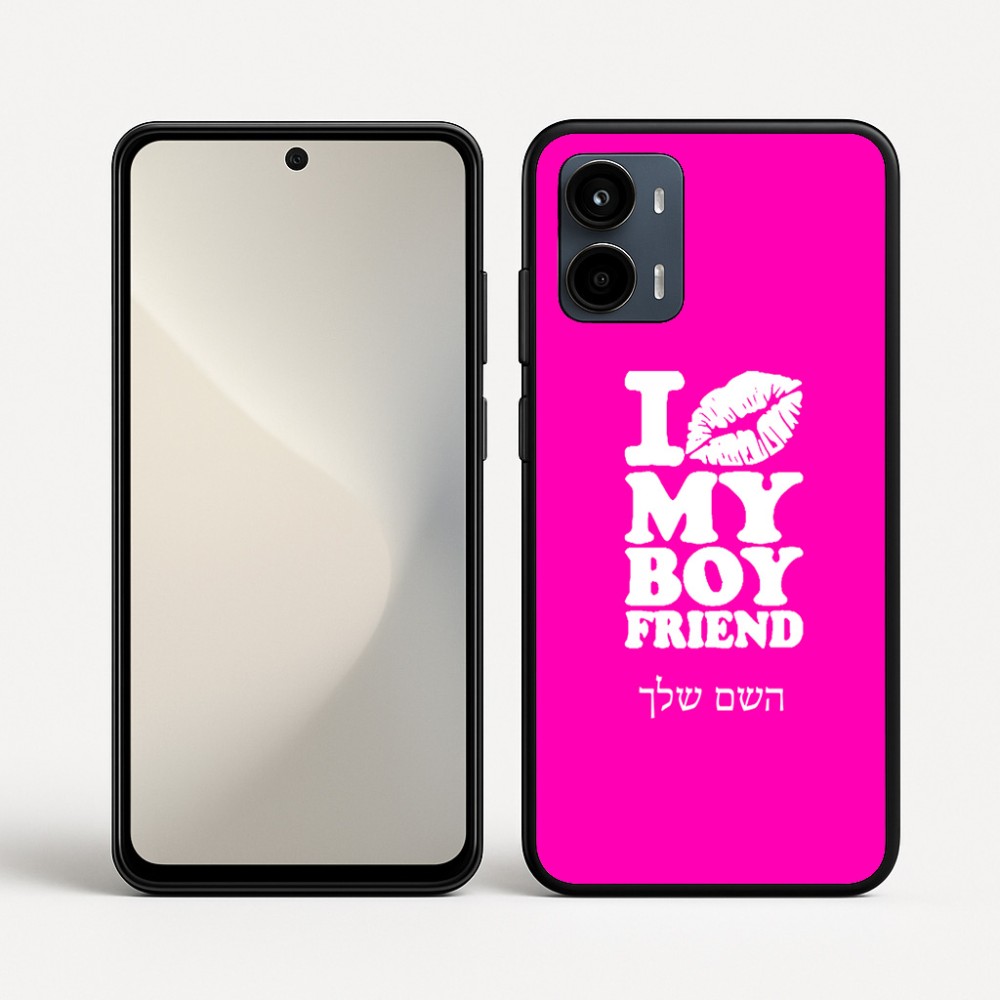 כיסוי בעיצוב אישי עם השם שלך לדגם - Motorola Moto G34 5G בעיצוב נשקי את חבר שלי