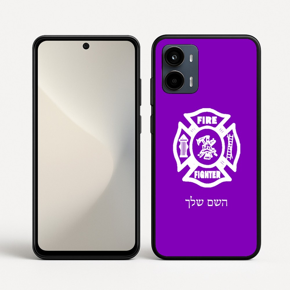 כיסוי בעיצוב אישי עם השם שלך לדגם - Motorola Moto G34 5G בעיצוב כבאי - תגית