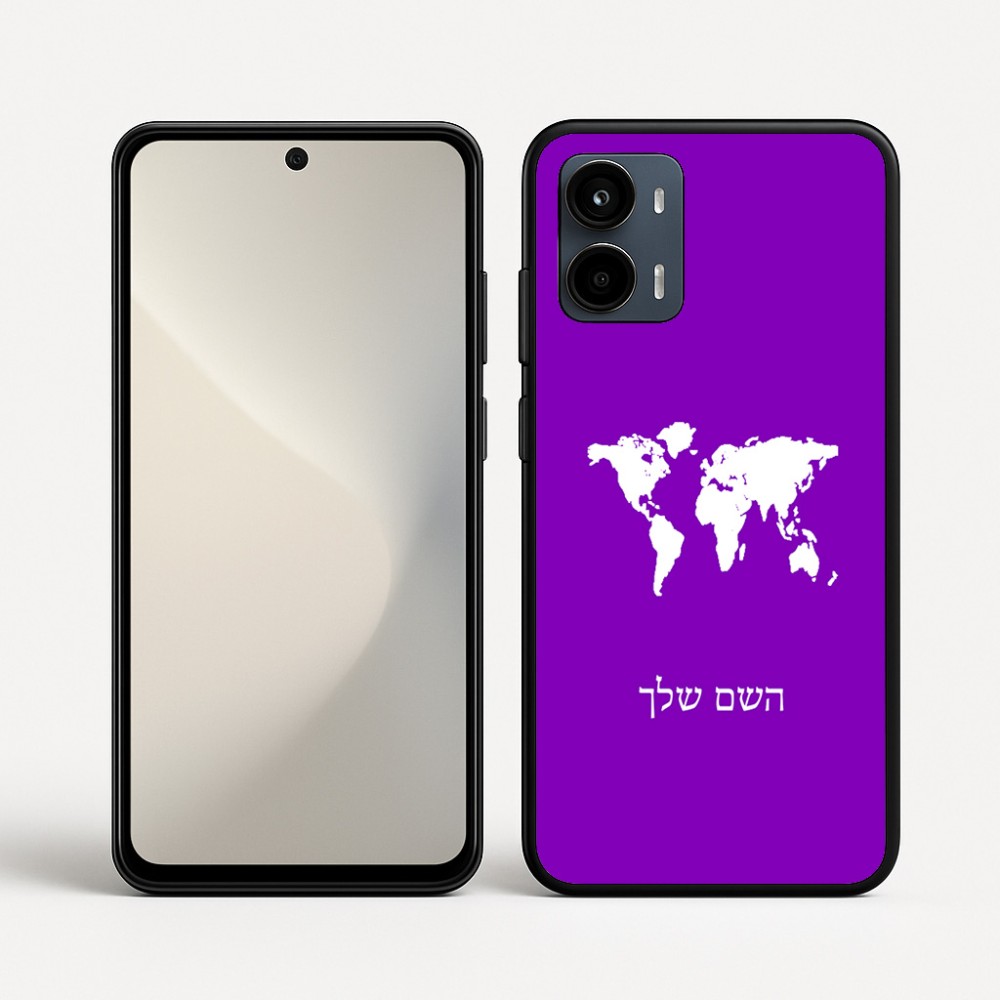 כיסוי בעיצוב אישי עם השם שלך לדגם - Motorola Moto G34 5G בעיצוב מפת העולם