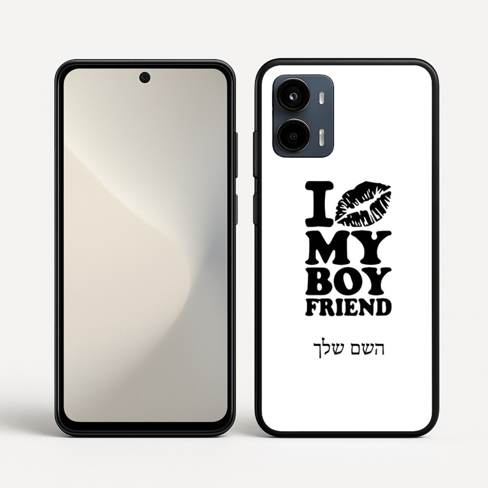 כיסוי בעיצוב אישי עם השם שלך לדגם - Motorola Moto G34 5G בעיצוב נשקי את חבר שלי