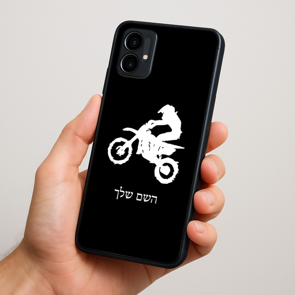 כיסוי בעיצוב אישי עם השם שלך לדגם - Motorola Moto G34 5G בעיצוב מוטוקרוס