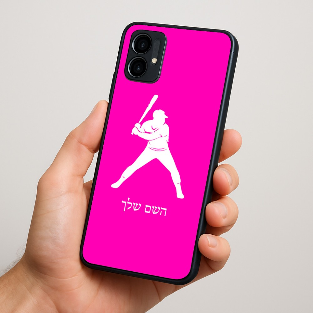 כיסוי בעיצוב אישי עם השם שלך לדגם - Motorola Moto G34 5G בעיצוב שחקן בייסבול
