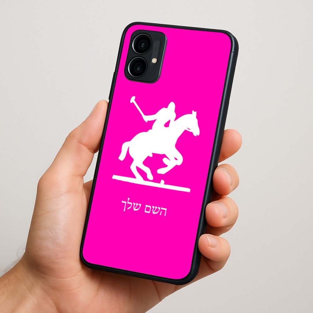 כיסוי בעיצוב אישי עם השם שלך לדגם - Motorola Moto G34 5G בעיצוב שחקן פולו - סוס