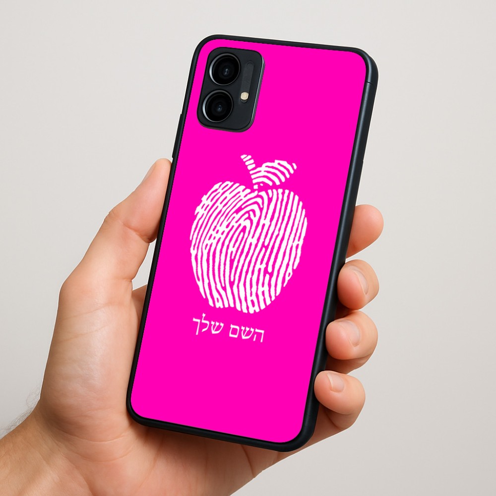 כיסוי בעיצוב אישי עם השם שלך לדגם - Motorola Moto G34 5G בעיצוב הדפס תפוח
