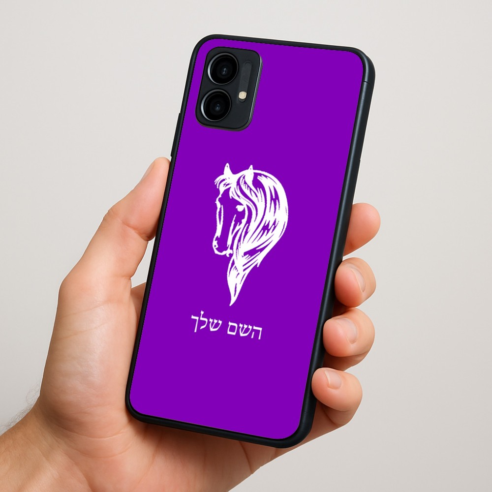 כיסוי בעיצוב אישי עם השם שלך לדגם - Motorola Moto G34 5G בעיצוב ראש סוס