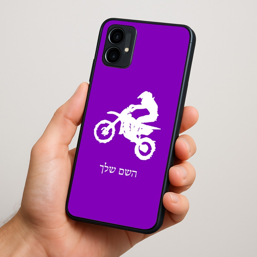 כיסוי בעיצוב אישי עם השם שלך לדגם - Motorola Moto G34 5G בעיצוב מוטוקרוס
