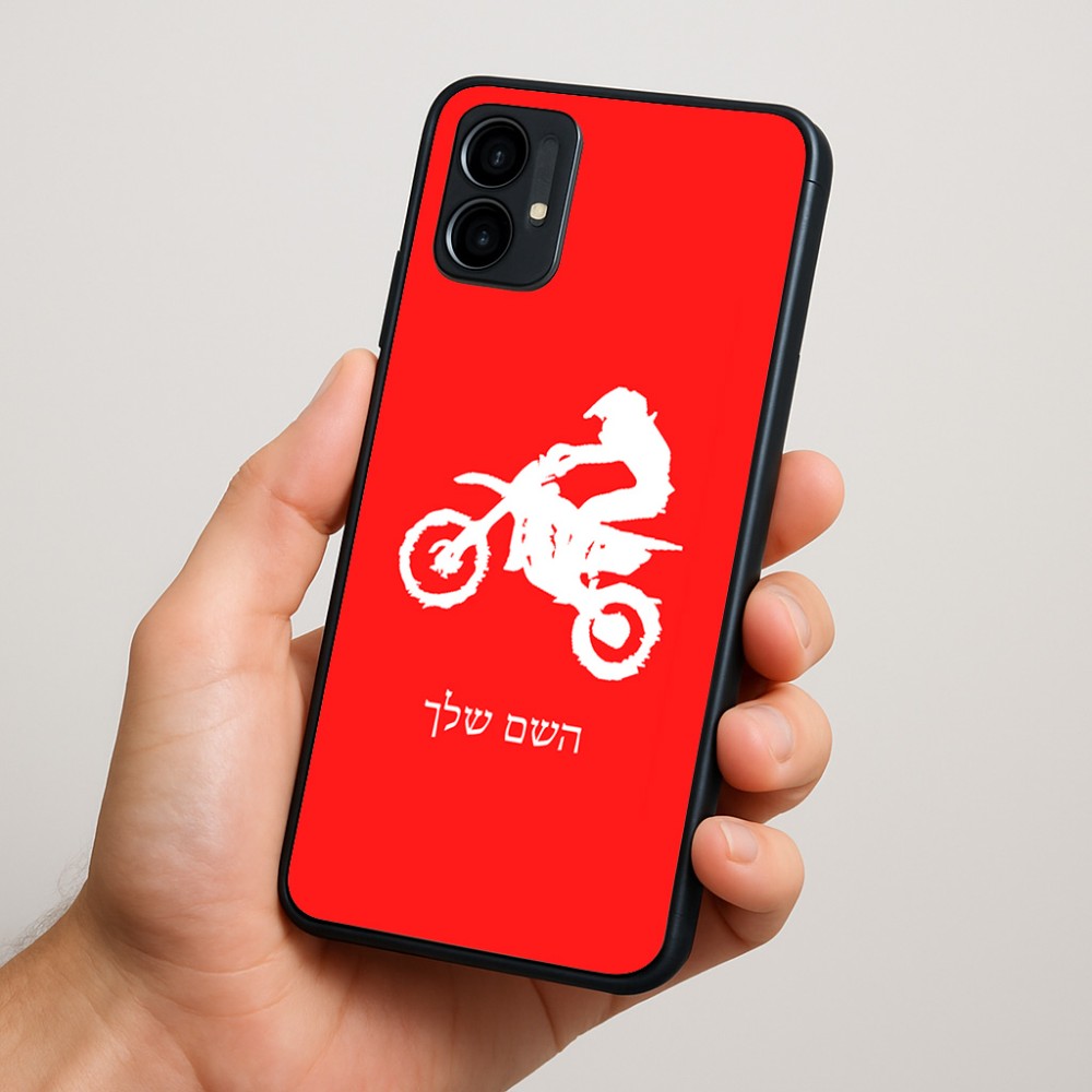 כיסוי בעיצוב אישי עם השם שלך לדגם - Motorola Moto G34 5G בעיצוב מוטוקרוס