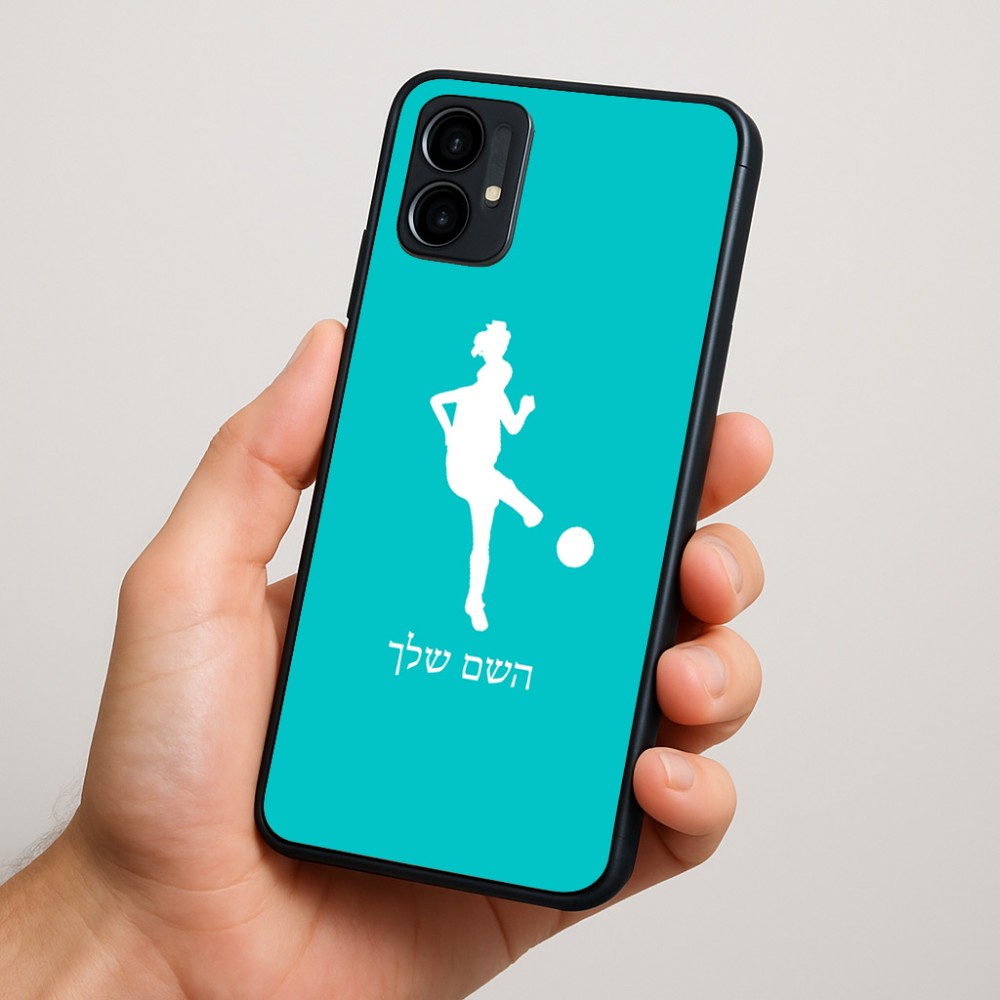 כיסוי בעיצוב אישי עם השם שלך לדגם - Motorola Moto G34 5G בעיצוב שחקנית כדורגל - אישה