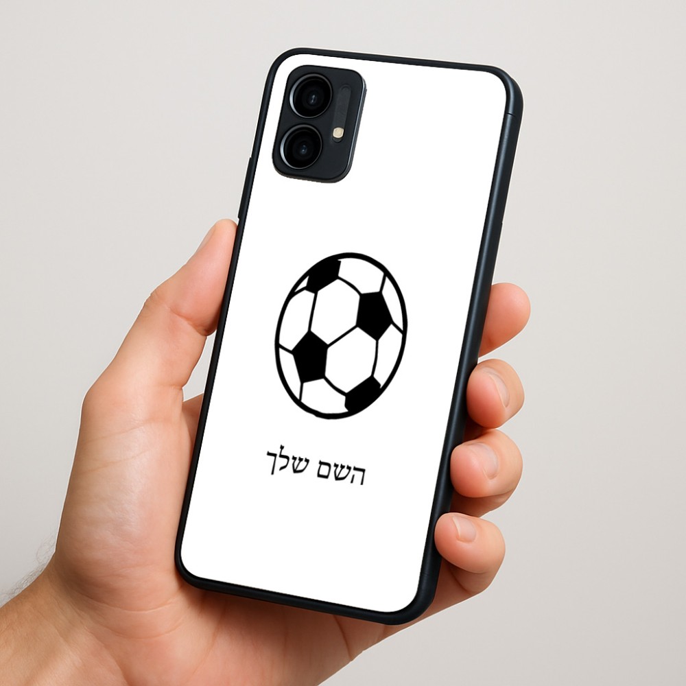 כיסוי בעיצוב אישי עם השם שלך לדגם - Motorola Moto G34 5G בעיצוב כדורגל כדור כדורגל