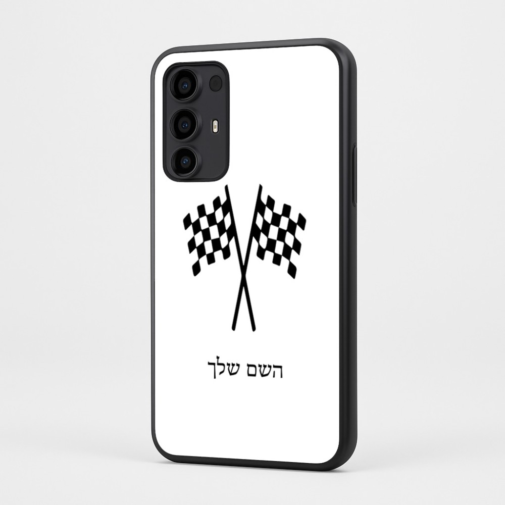 כיסוי בעיצוב אישי עם השם שלך לדגם - Motorola Moto G35 5G בעיצוב דגל המירוץ