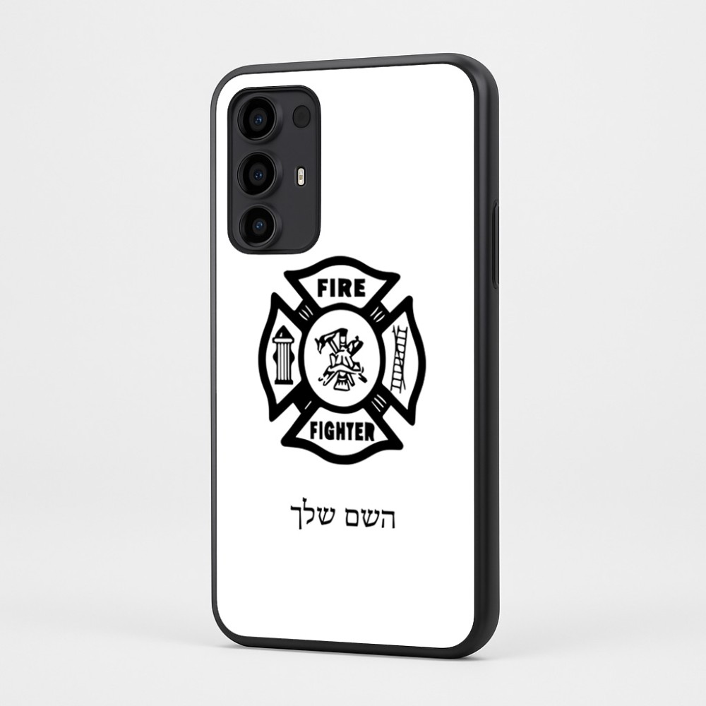 כיסוי בעיצוב אישי עם השם שלך לדגם - Motorola Moto G35 5G בעיצוב כבאי - תגית