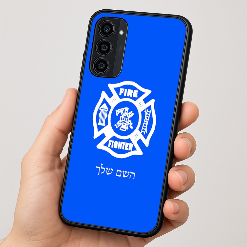 כיסוי בעיצוב אישי עם השם שלך לדגם - Motorola Moto G35 5G בעיצוב כבאי - תגית