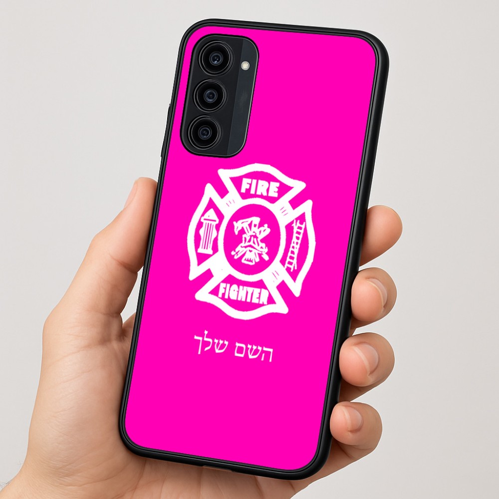 כיסוי בעיצוב אישי עם השם שלך לדגם - Motorola Moto G35 5G בעיצוב כבאי - תגית