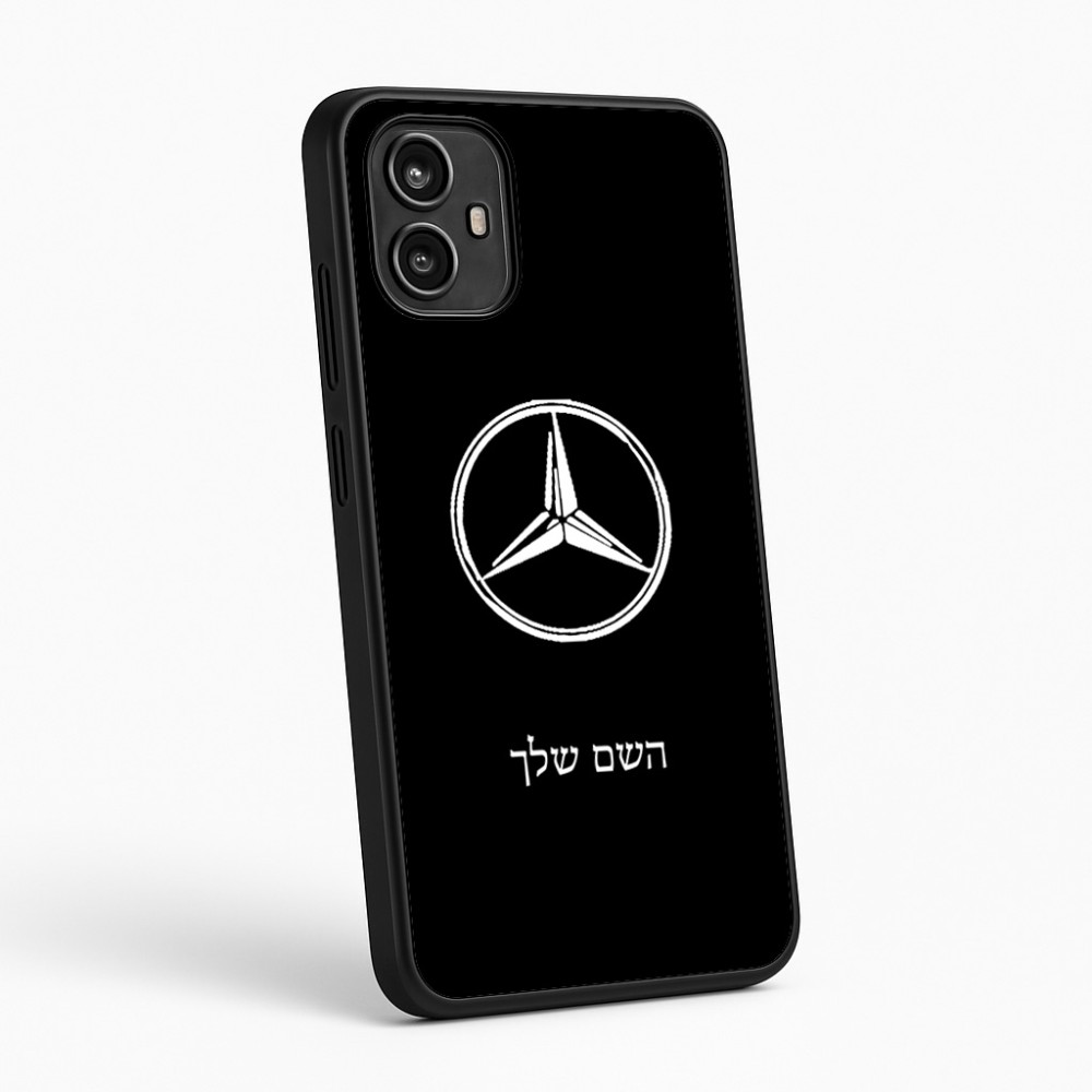 כיסוי בעיצוב אישי עם השם שלך לדגם - Motorola Moto G54 בעיצוב מרצדס-בנץ