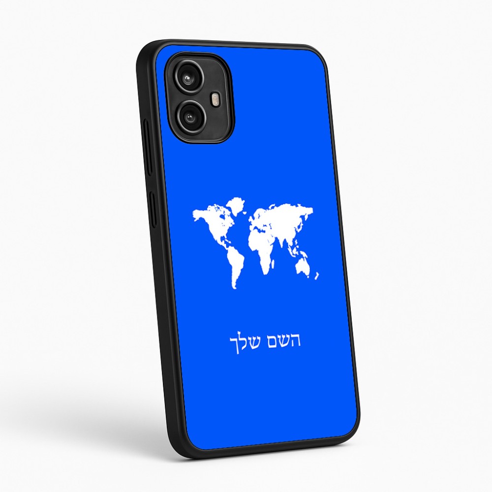 כיסוי בעיצוב אישי עם השם שלך לדגם - Motorola Moto G54 בעיצוב מפת העולם