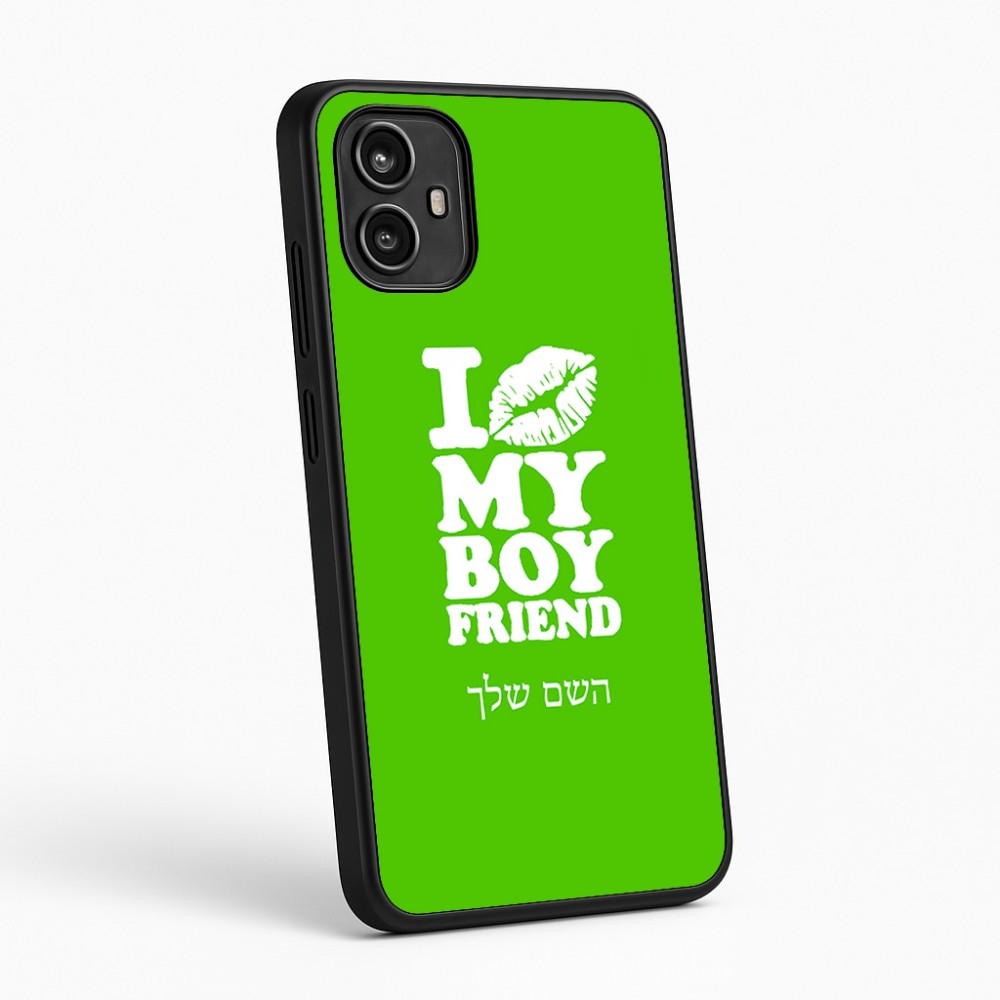 כיסוי בעיצוב אישי עם השם שלך לדגם - Motorola Moto G54 בעיצוב נשקי את חבר שלי