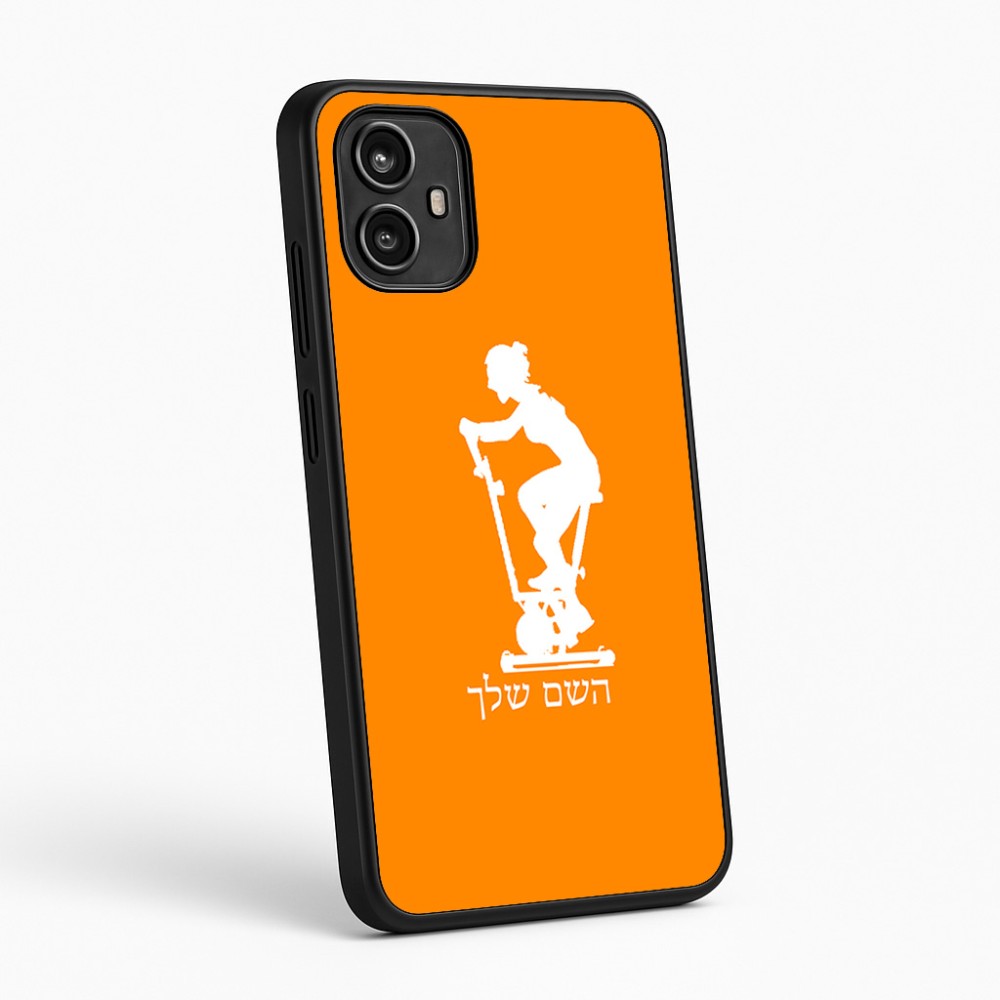 כיסוי בעיצוב אישי עם השם שלך לדגם - Motorola Moto G54 בעיצוב אימון ספינינג - אישה