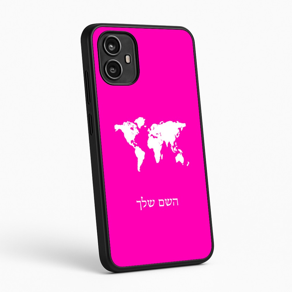 כיסוי בעיצוב אישי עם השם שלך לדגם - Motorola Moto G54 בעיצוב מפת העולם