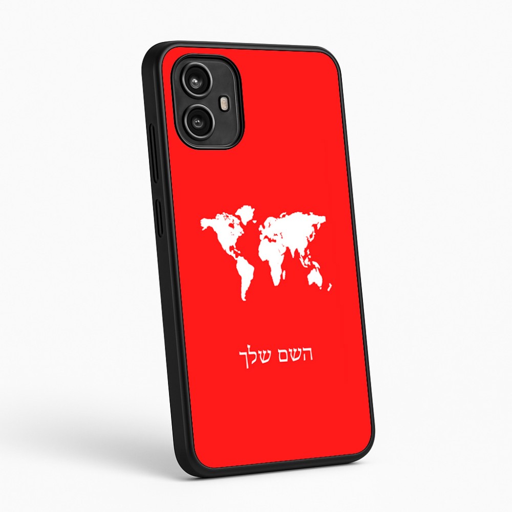 כיסוי בעיצוב אישי עם השם שלך לדגם - Motorola Moto G54 בעיצוב מפת העולם