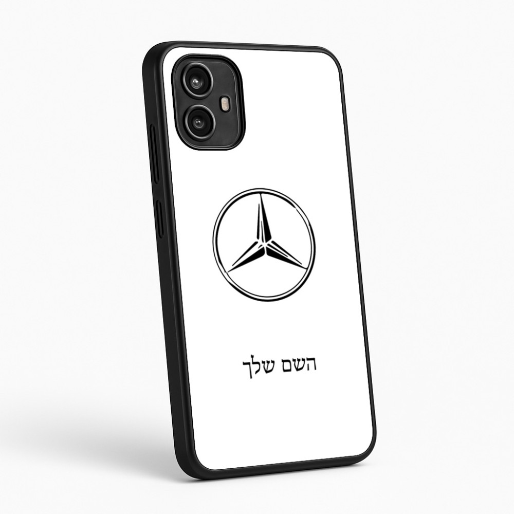 כיסוי בעיצוב אישי עם השם שלך לדגם - Motorola Moto G54 בעיצוב מרצדס-בנץ