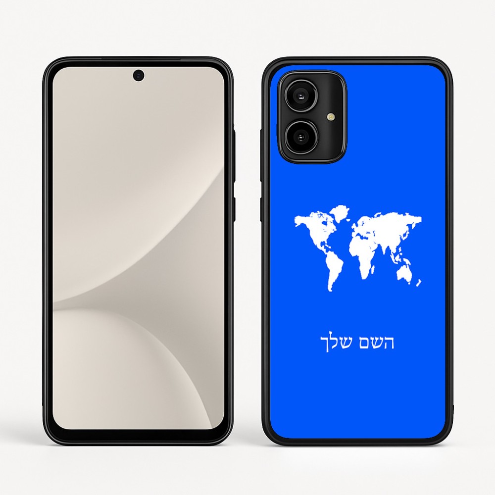 כיסוי בעיצוב אישי עם השם שלך לדגם - Motorola Moto G54 בעיצוב מפת העולם