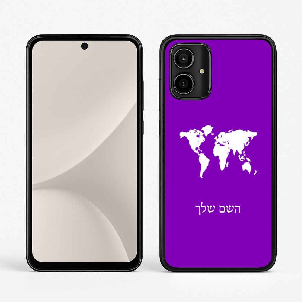 כיסוי בעיצוב אישי עם השם שלך לדגם - Motorola Moto G54 בעיצוב מפת העולם