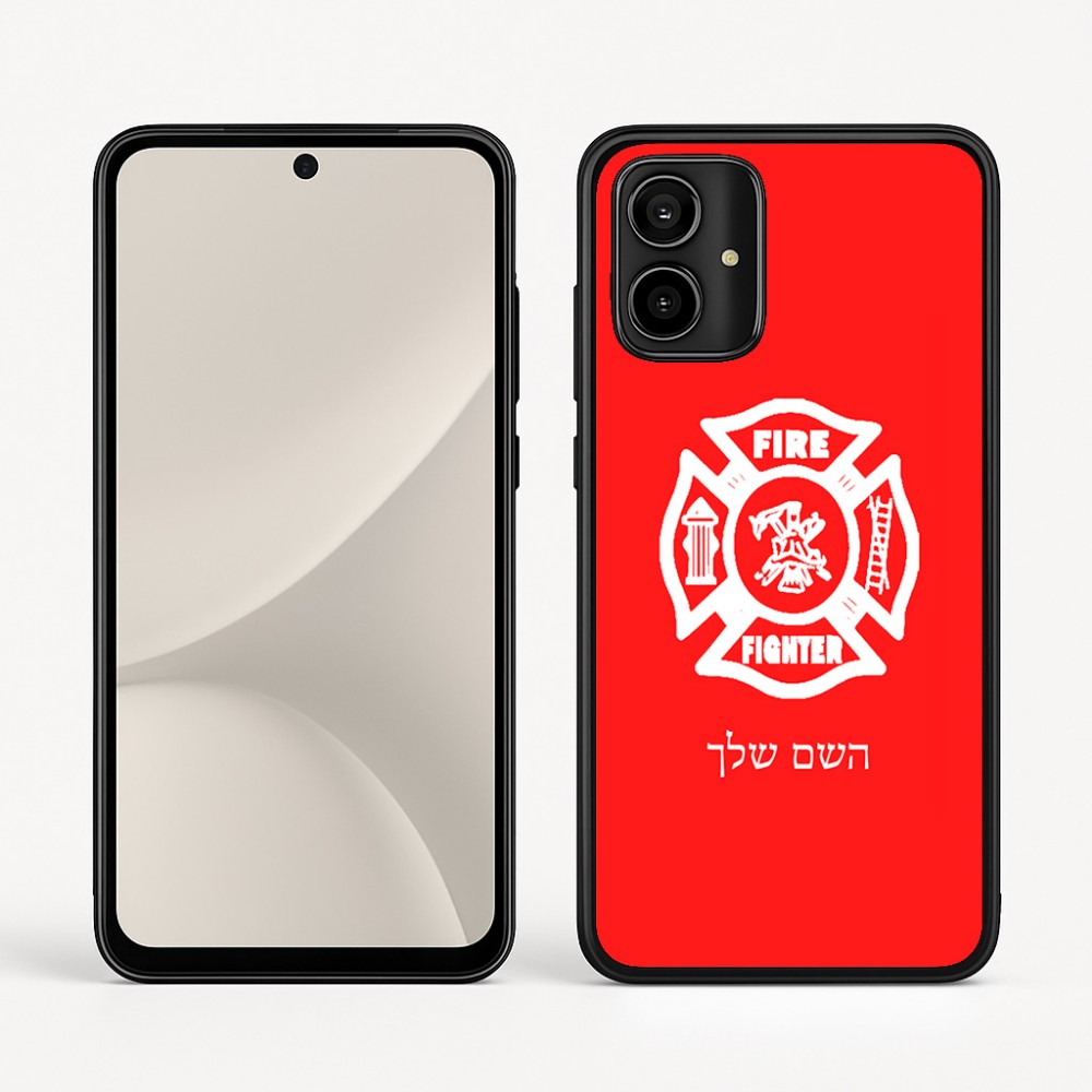 כיסוי בעיצוב אישי עם השם שלך לדגם - Motorola Moto G54 בעיצוב כבאי - תגית