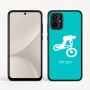 כיסוי בעיצוב אישי עם השם שלך לדגם - Motorola Moto G54 בעיצוב רוכב אופניים