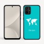 כיסוי בעיצוב אישי עם השם שלך לדגם - Motorola Moto G54 בעיצוב מפת העולם