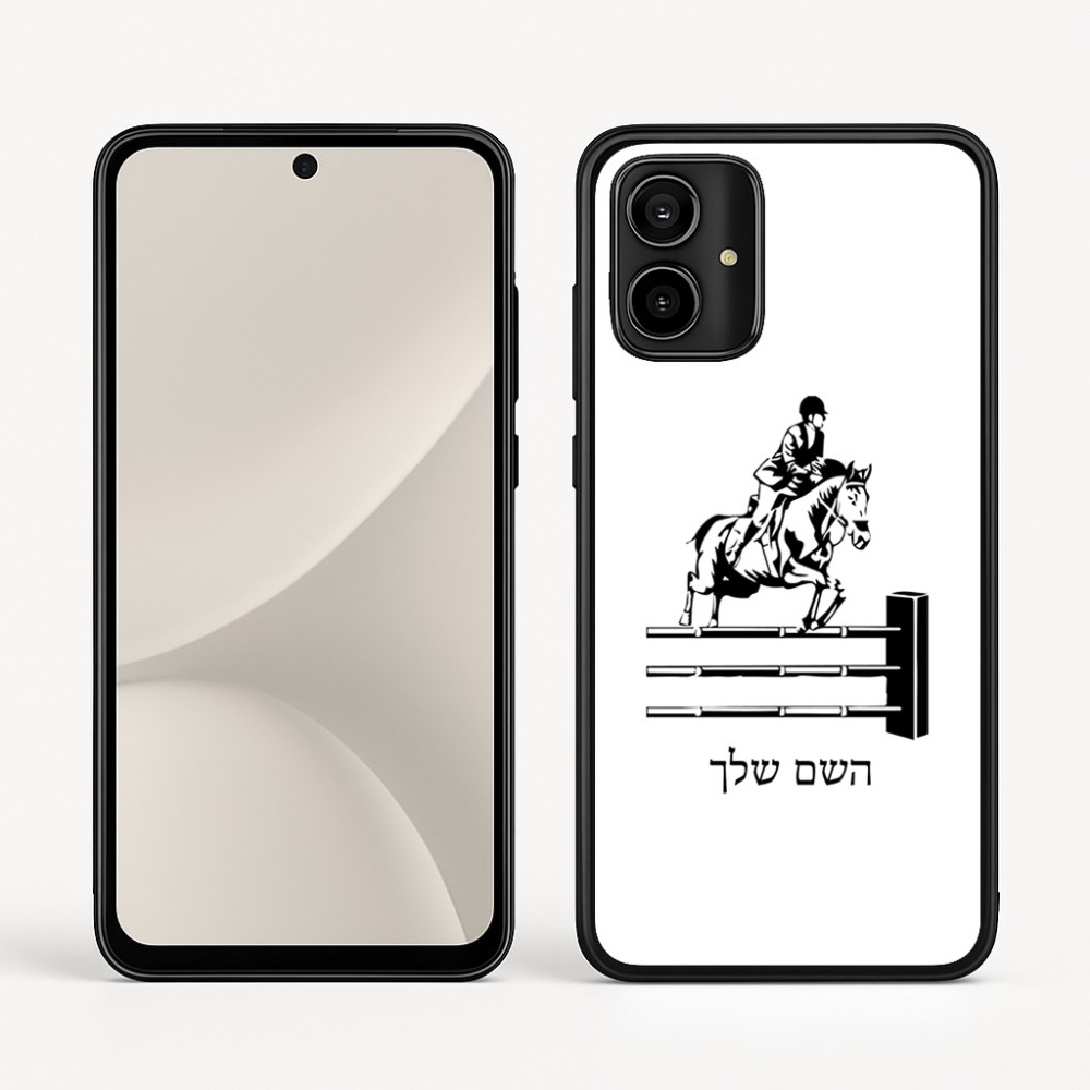 כיסוי בעיצוב אישי עם השם שלך לדגם - Motorola Moto G54 בעיצוב רוכב סוסים