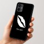 כיסוי בעיצוב אישי עם השם שלך לדגם - Motorola Moto G54 בעיצוב שפתיים - נשיקה