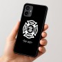 כיסוי בעיצוב אישי עם השם שלך לדגם - Motorola Moto G54 בעיצוב כבאי - תגית