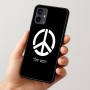 כיסוי בעיצוב אישי עם השם שלך לדגם - Motorola Moto G54 בעיצוב סמל השלום