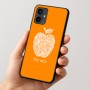 כיסוי בעיצוב אישי עם השם שלך לדגם - Motorola Moto G54 בעיצוב הדפס תפוח
