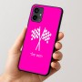 כיסוי בעיצוב אישי עם השם שלך לדגם - Motorola Moto G54 בעיצוב דגל המירוץ