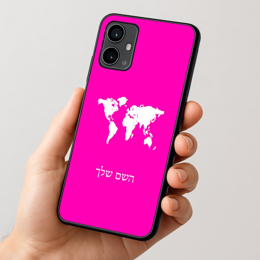 כיסוי בעיצוב אישי עם השם שלך לדגם - Motorola Moto G54 בעיצוב מפת העולם