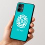 כיסוי בעיצוב אישי עם השם שלך לדגם - Motorola Moto G54 בעיצוב כבאי - תגית