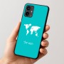 כיסוי בעיצוב אישי עם השם שלך לדגם - Motorola Moto G54 בעיצוב מפת העולם