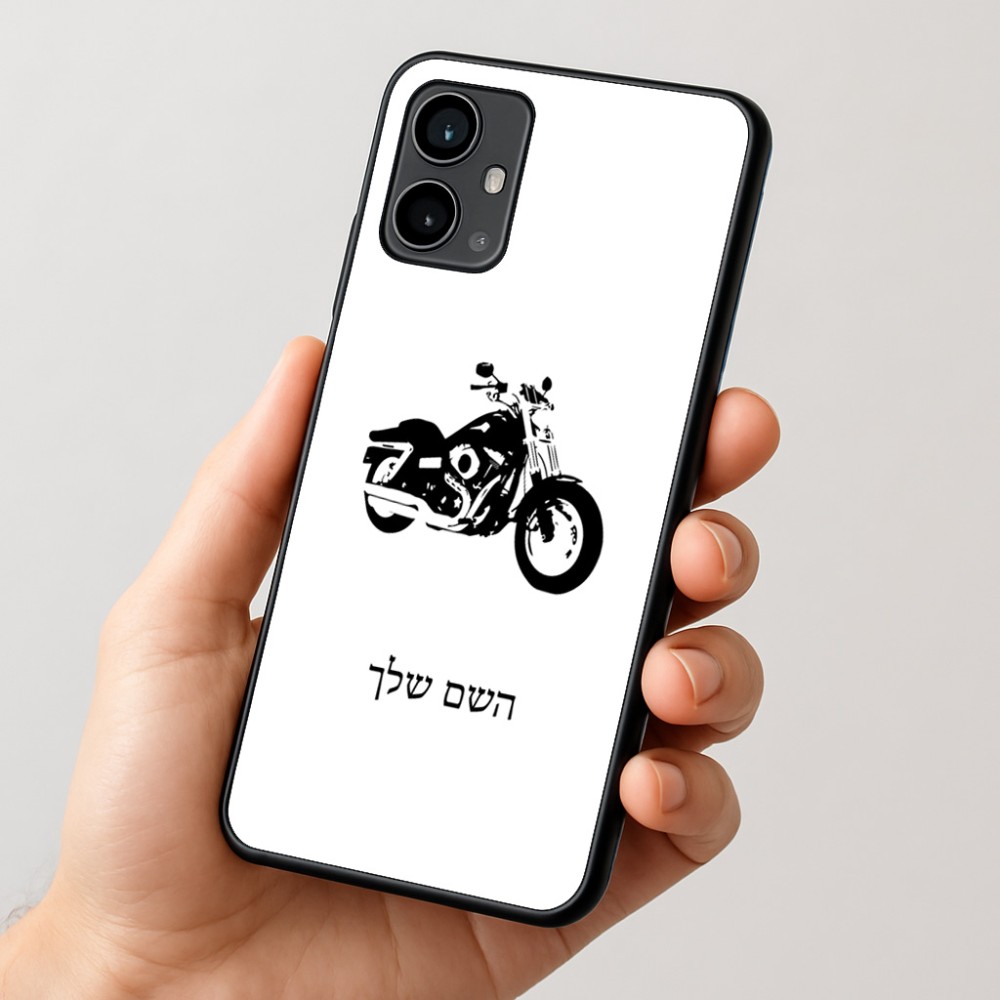 כיסוי בעיצוב אישי עם השם שלך לדגם - Motorola Moto G54 בעיצוב הארלי-דיווידסון