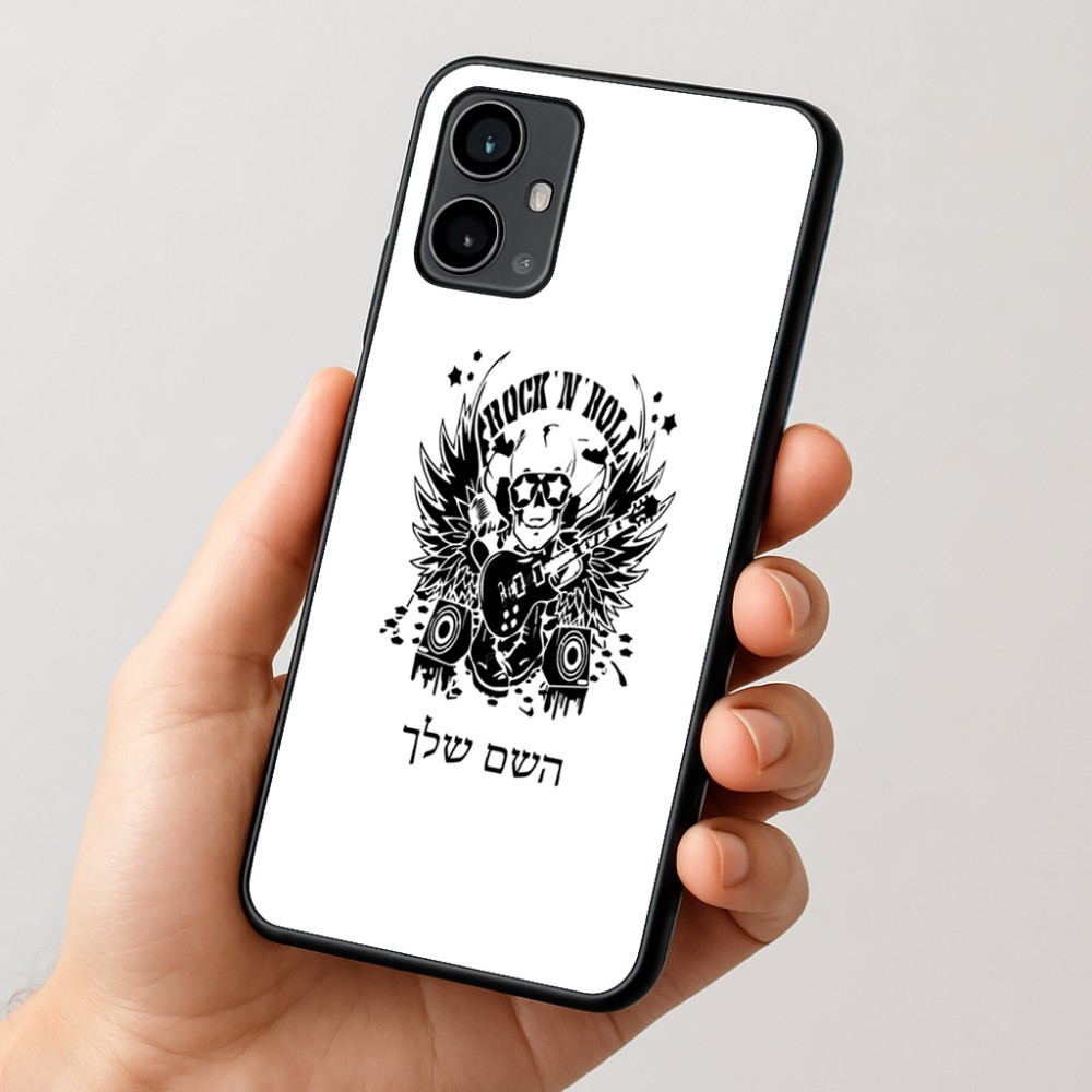 כיסוי בעיצוב אישי עם השם שלך לדגם - Motorola Moto G54 בעיצוב רוקנרול