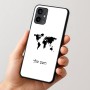 כיסוי בעיצוב אישי עם השם שלך לדגם - Motorola Moto G54 בעיצוב מפת העולם