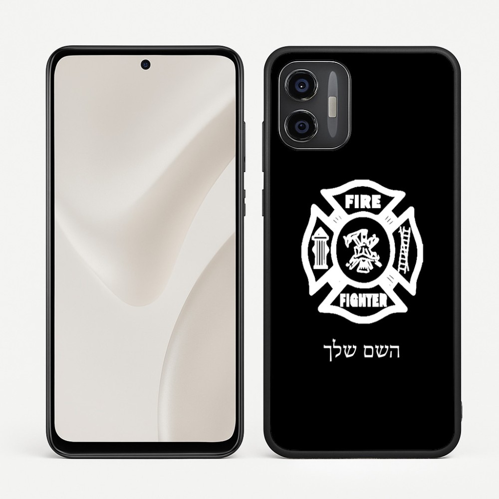 כיסוי בעיצוב אישי עם השם שלך לדגם - Motorola Moto G57 Power 5G בעיצוב כבאי - תגית