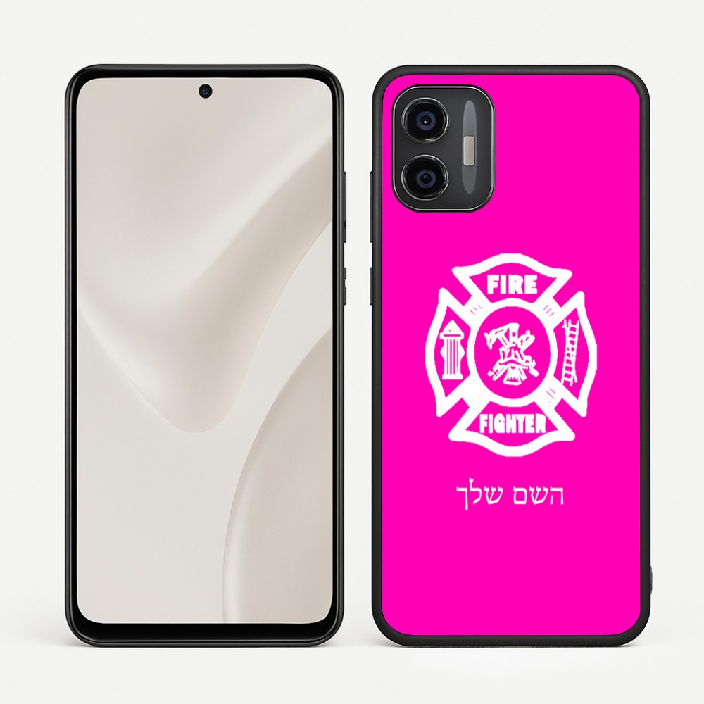 כיסוי בעיצוב אישי עם השם שלך לדגם - Motorola Moto G57 Power 5G בעיצוב כבאי - תגית