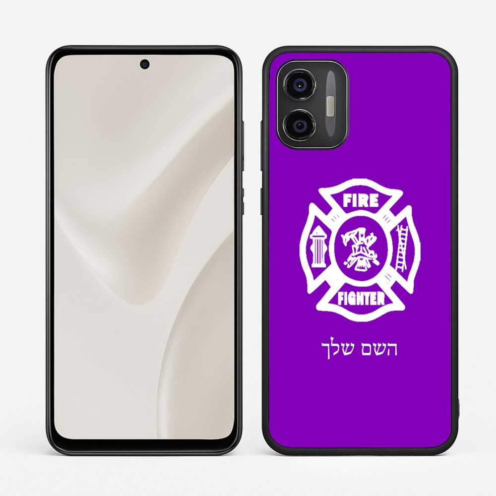 כיסוי בעיצוב אישי עם השם שלך לדגם - Motorola Moto G57 Power 5G בעיצוב כבאי - תגית