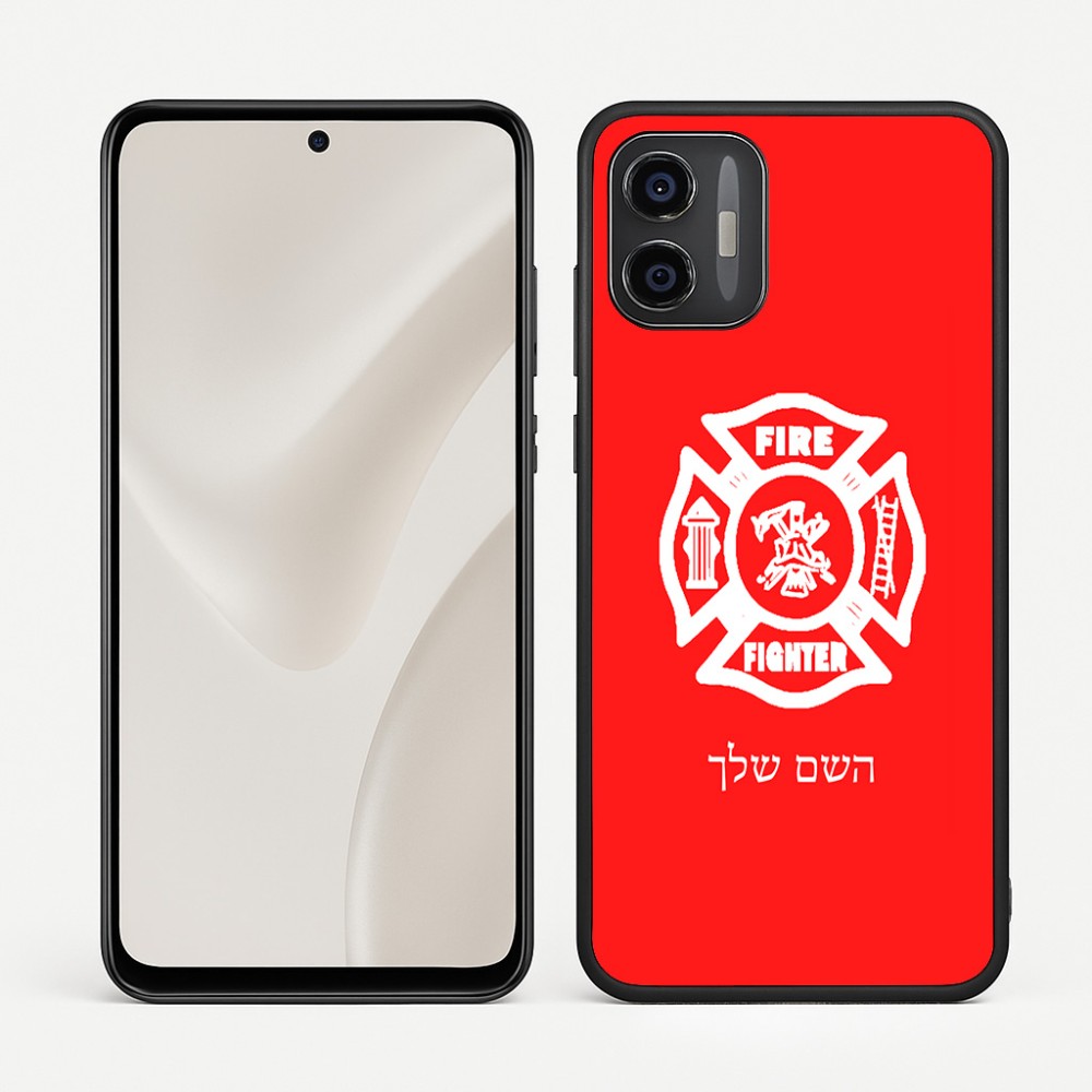 כיסוי בעיצוב אישי עם השם שלך לדגם - Motorola Moto G57 Power 5G בעיצוב כבאי - תגית